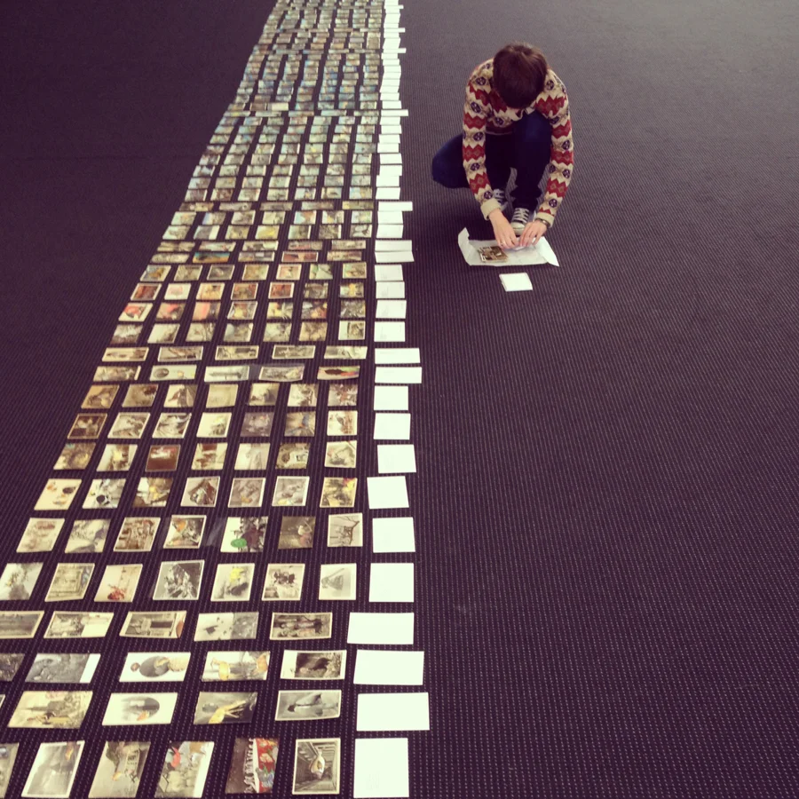 Collage configuration on the floor for All breathing in heaven , thanks to instagram's aid