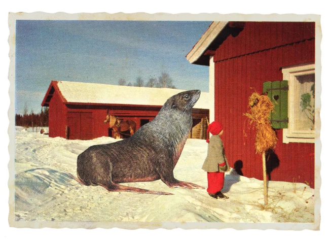 Gracia Haby, Keeping the very best company , 2012, postcard collage