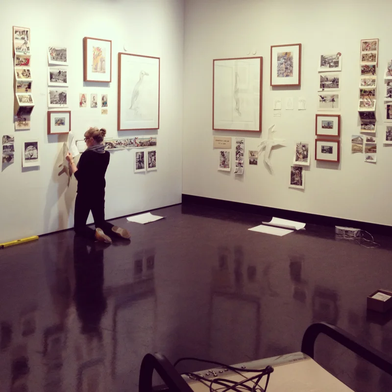 Installing our part of In Your Dreams at Counihan Gallery