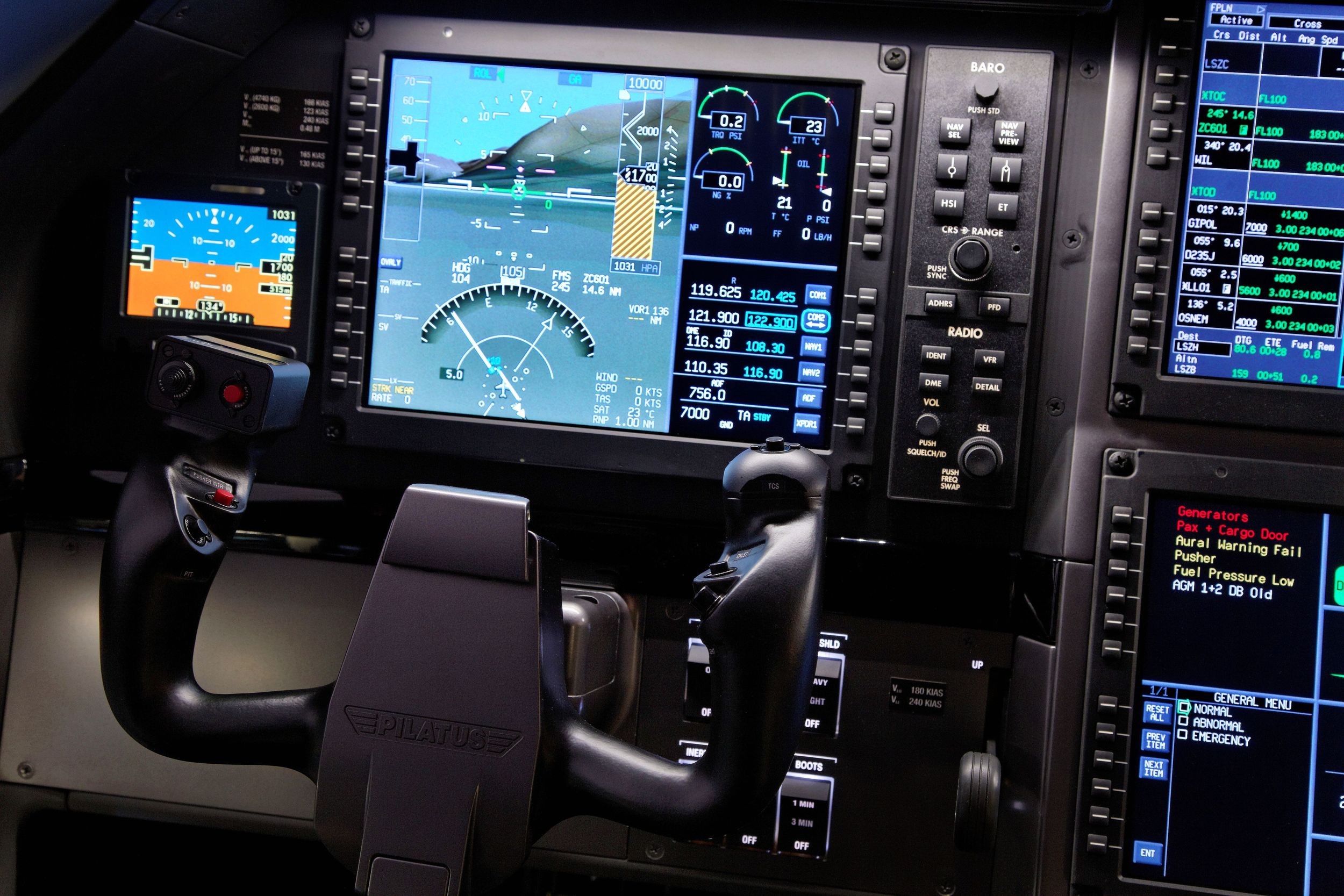   Modern avionics for safety.  