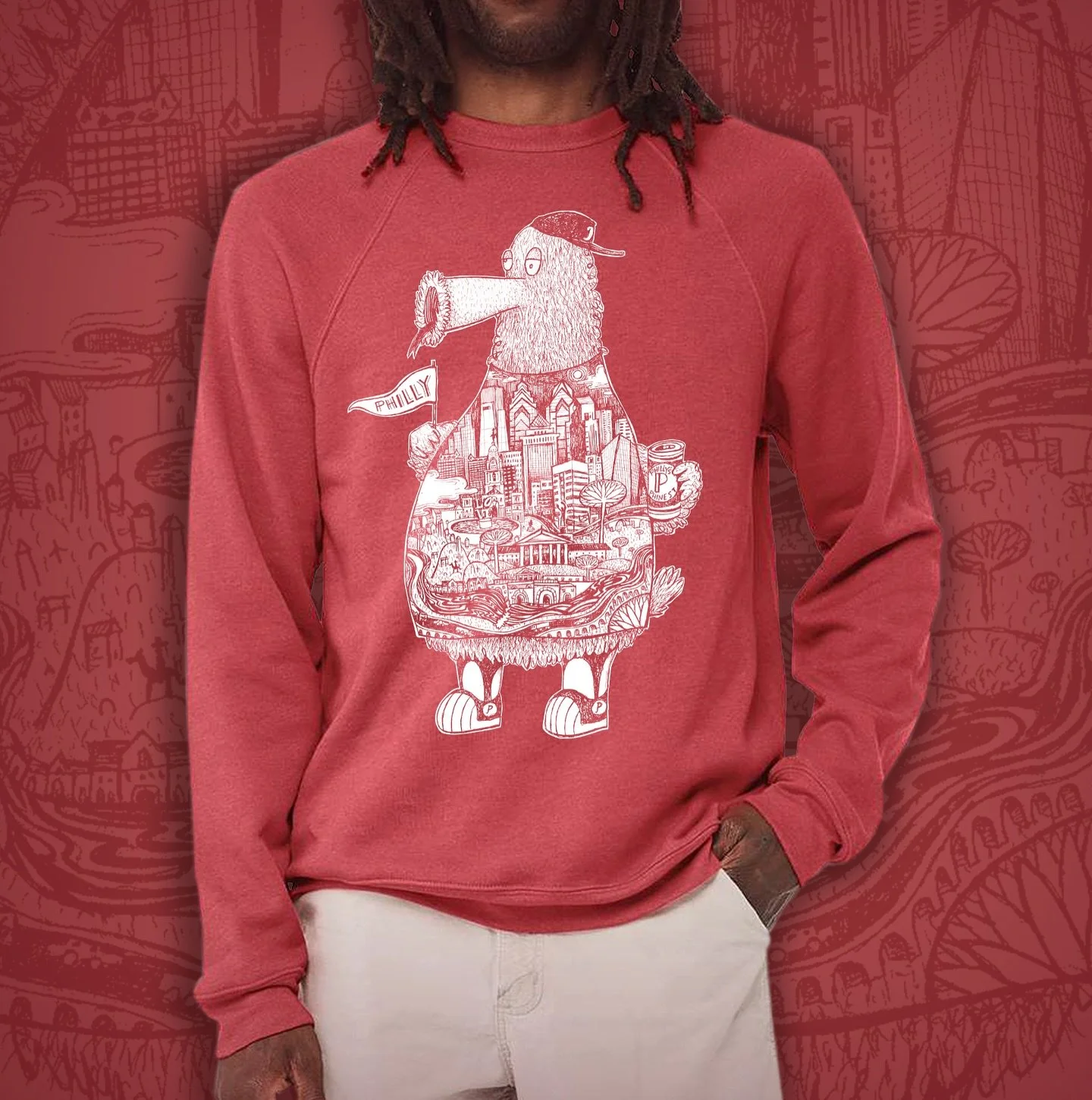 NEW!!! Just printed a limited run of ULTA SOFT sponge fleece crew neck sweatshirts. Perfect for RED OCTOBER!!! 🌭 
.
.
.
#paulcarpenterart #philly #philadelphia #redoctober