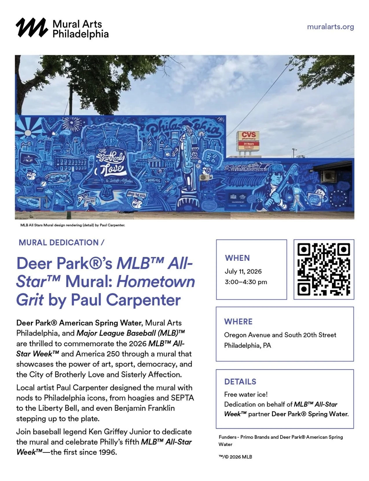 MURAL UNVEILING TOMORROW!!!
.
SATURDAY, JULY11
3-4PM
1901 W. Oregon Ave., Philadelphia, PA 19145 .
Join us for the official unveiling of my official All Star Game Mural with special guest Ken Griffey Jr. @therealkengriffeyjr , FREE Wooder Ice, and pl