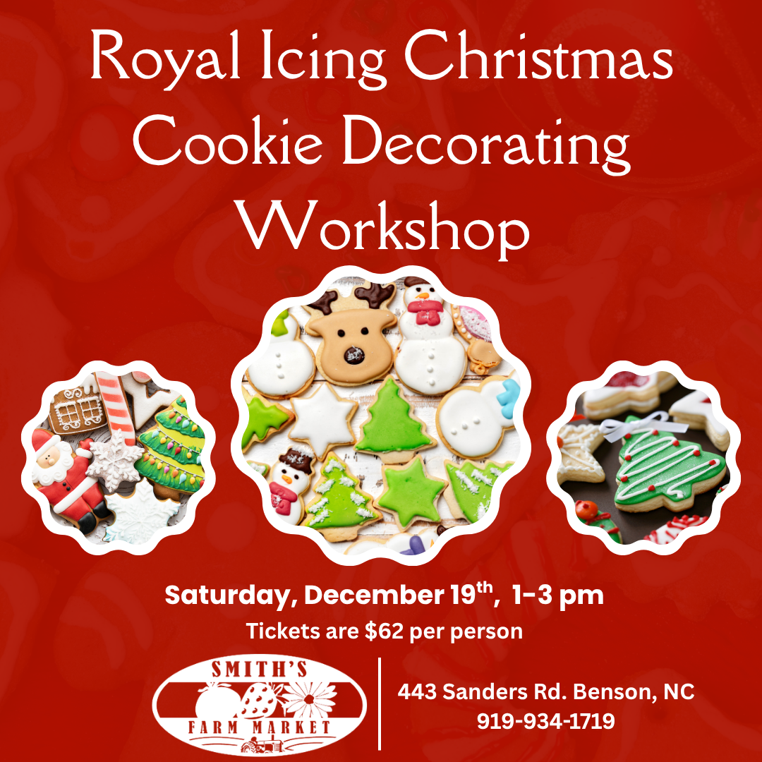 Christmas Cookie Decorating Class, Saturday, December 19th 1 pm to 3 pm