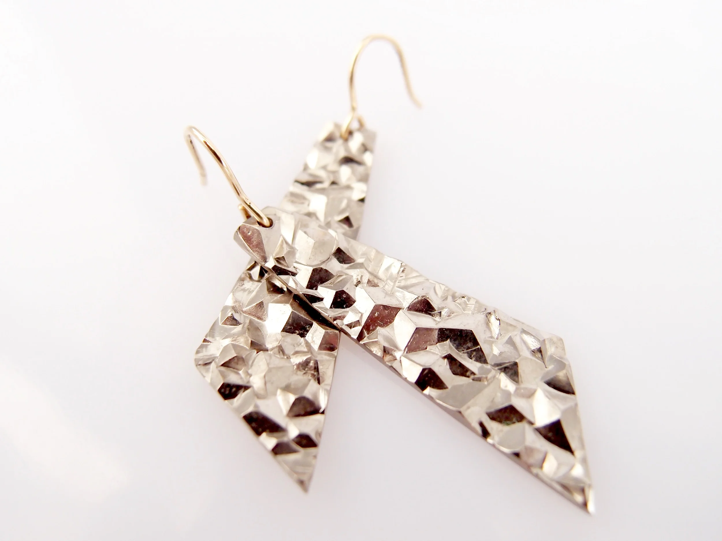 Granite Flake Earrings - Brushed