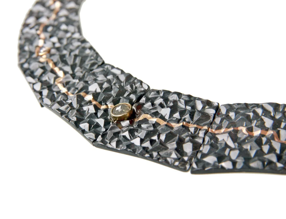 Granite Crack Collar Necklace - Diamonds 3