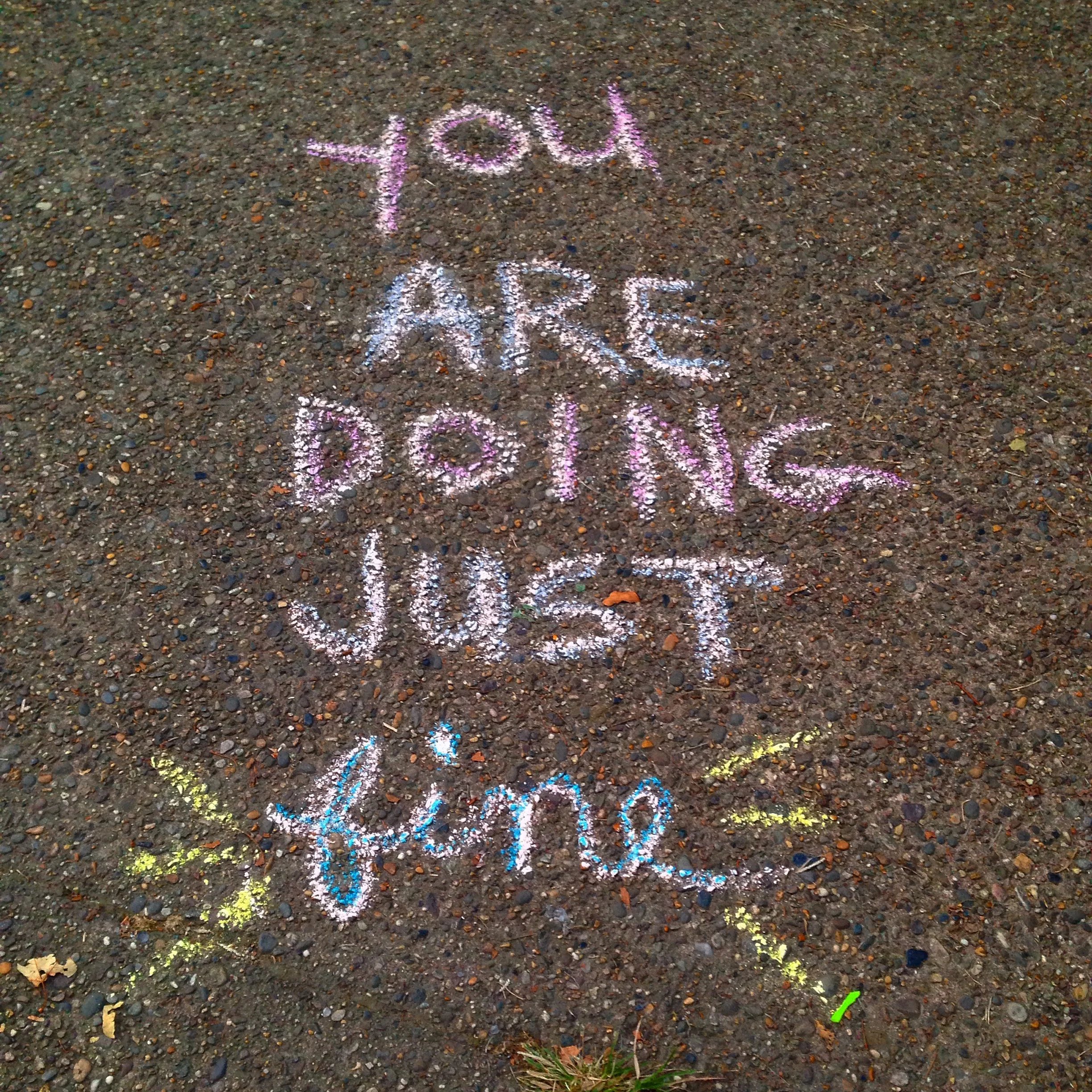  Clark Park good vibes chalk, September 2014.&nbsp; 
