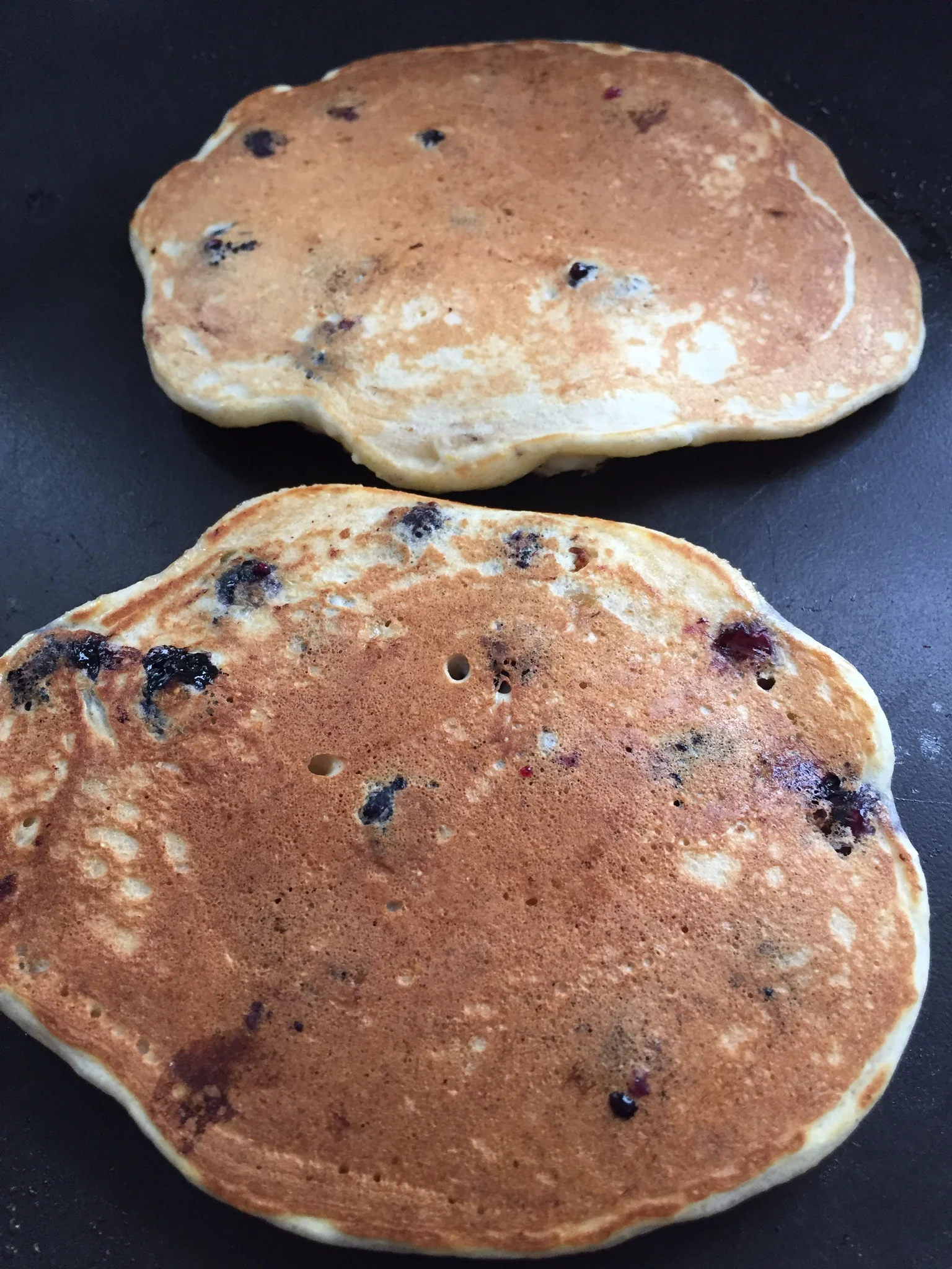 Corny Blueberry Banana Pancakes