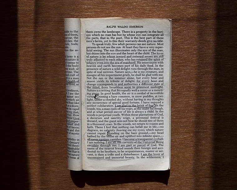 Page from Nature by Ralph Waldo Emerson