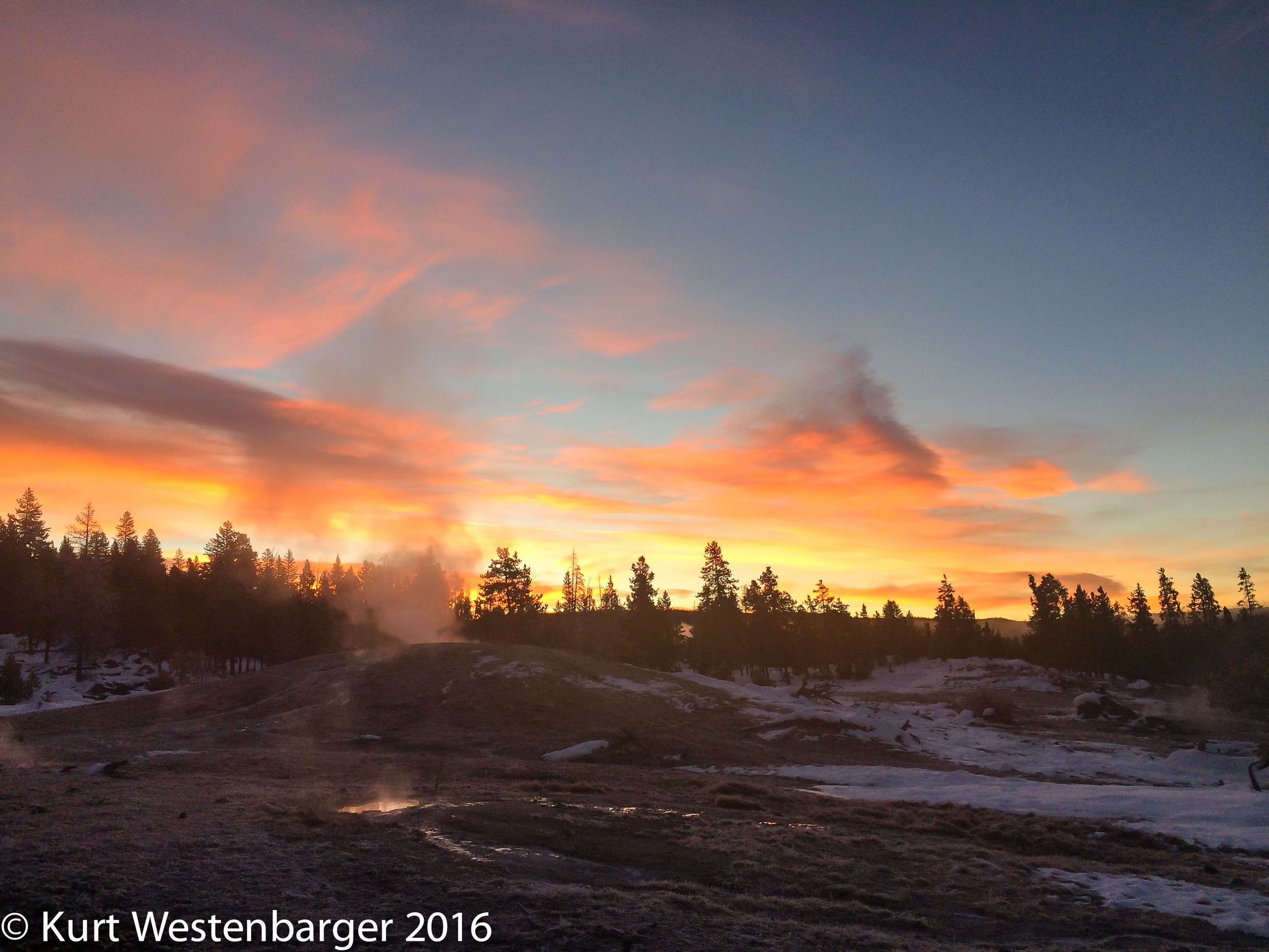  Sunrise in the Upper Geyser Basin. iPhone 5s 