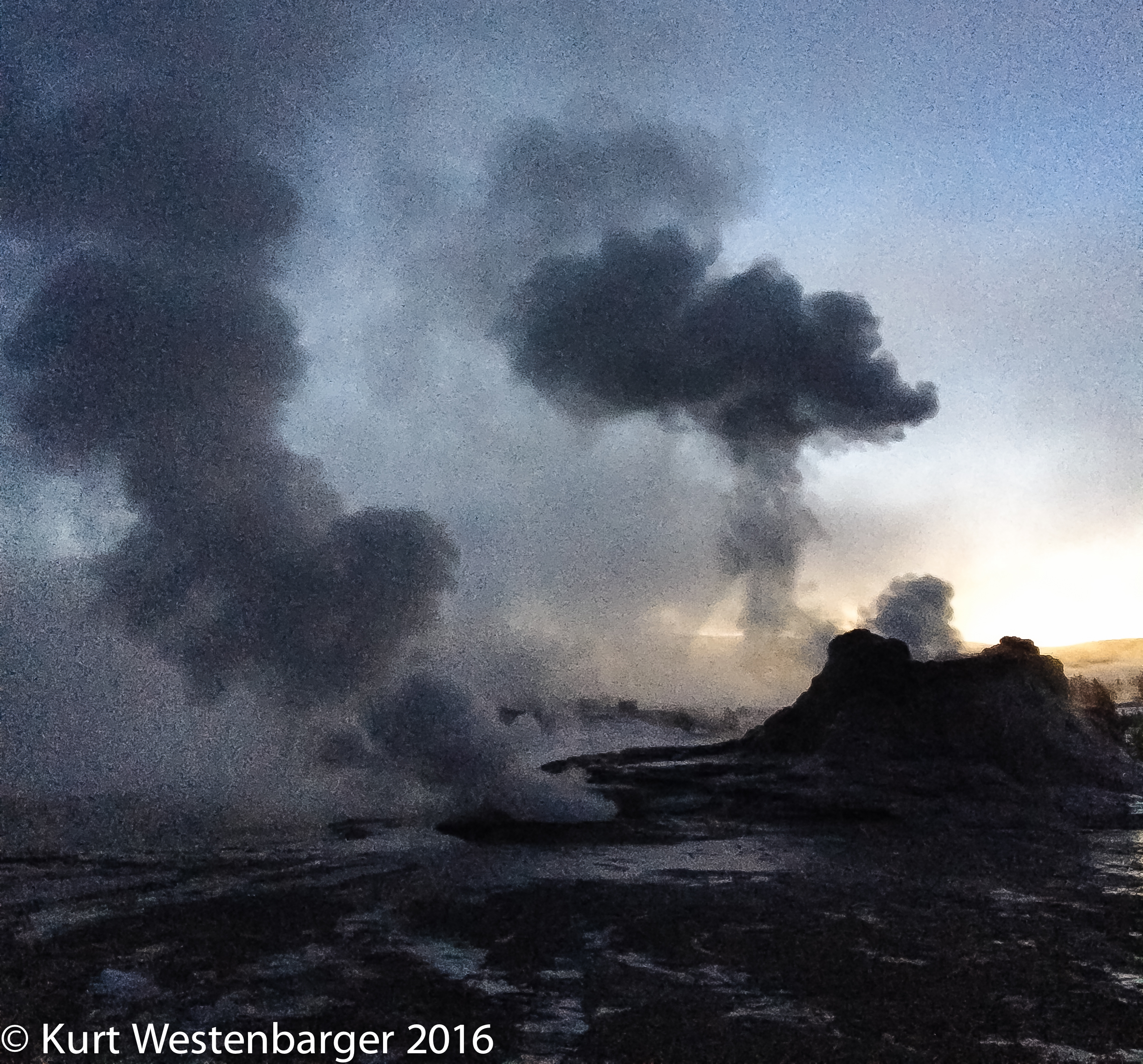 My rendition of Castle Geyser one morning.