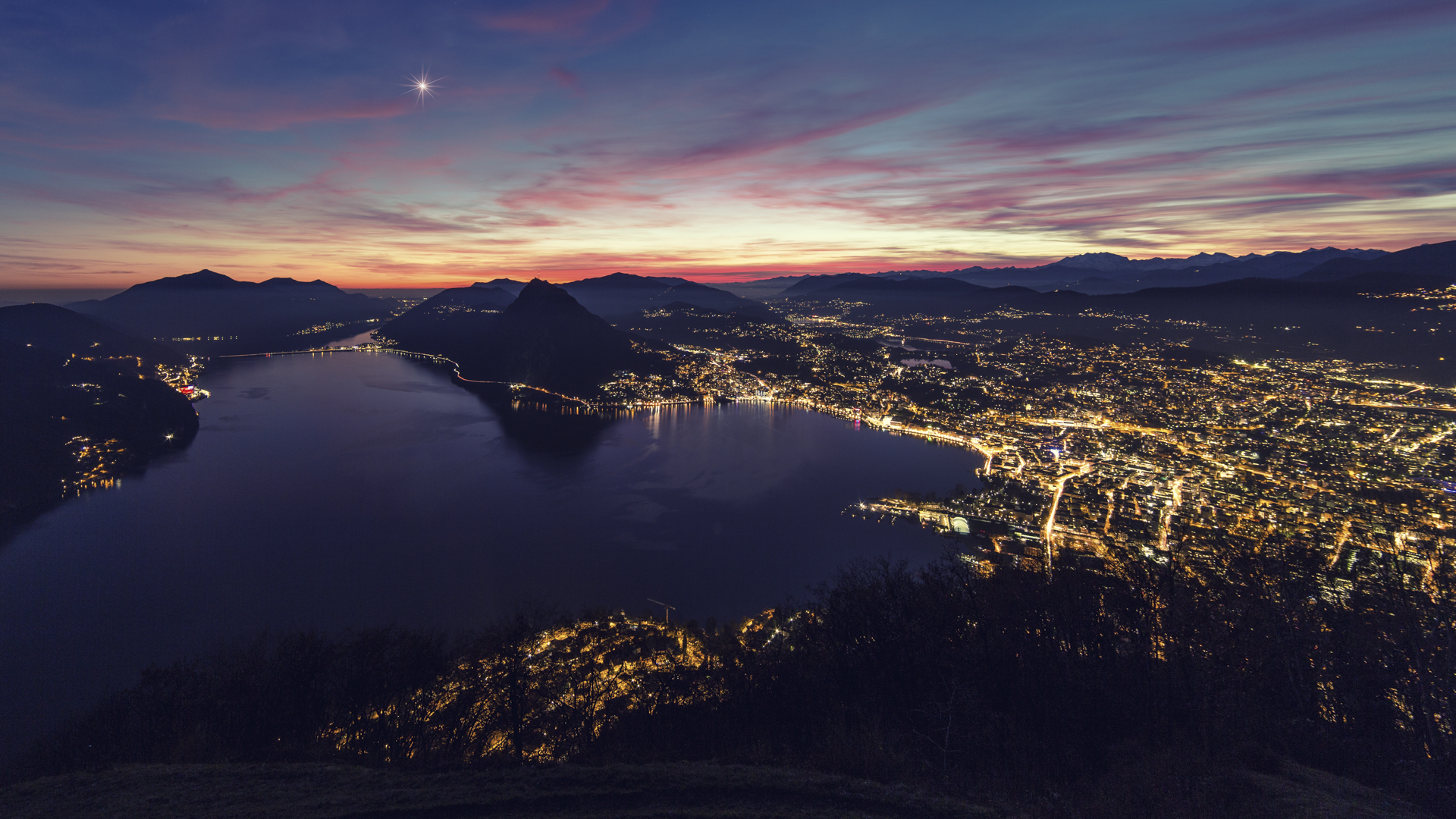 The lights of Lugano