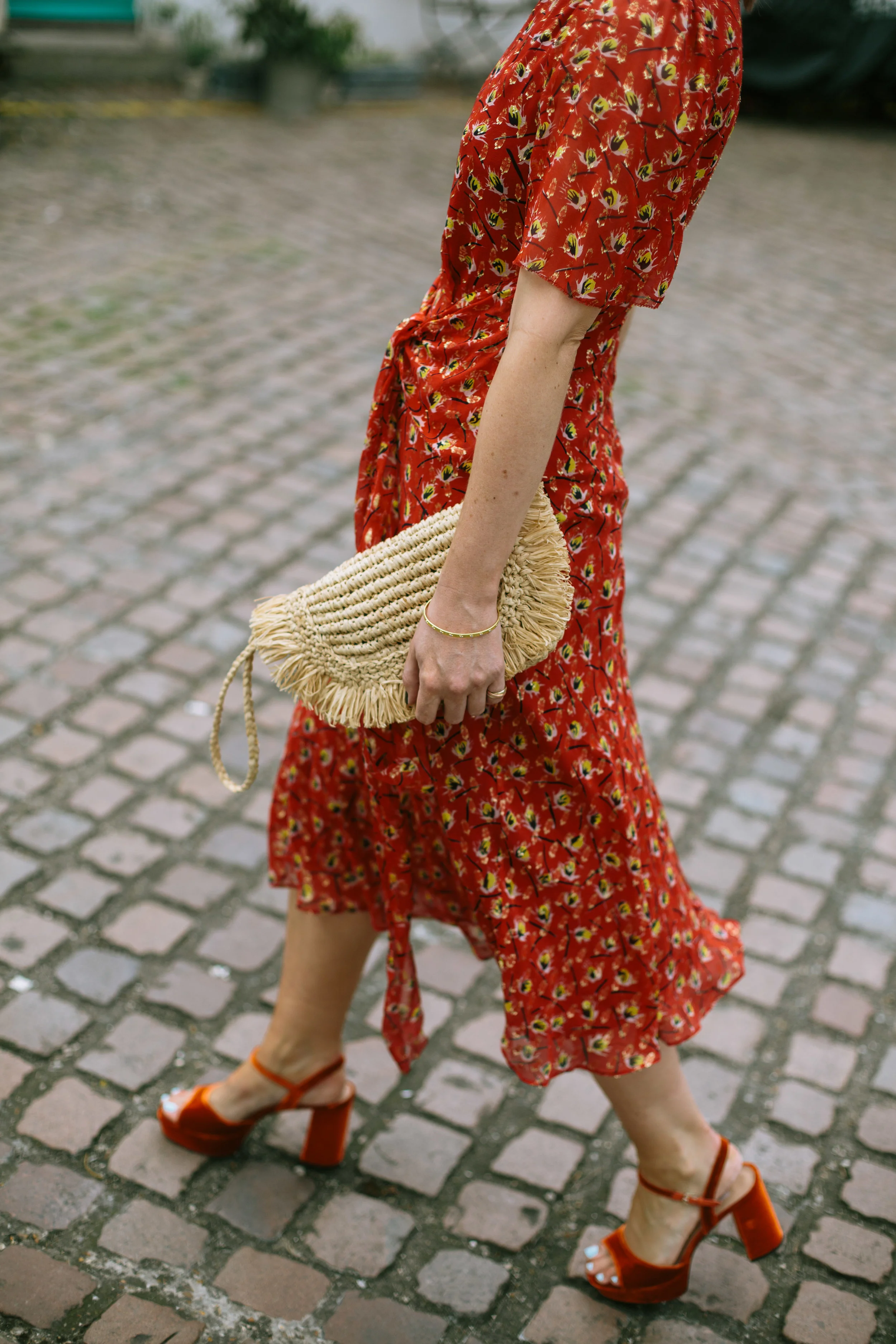 lk bennett orange dress