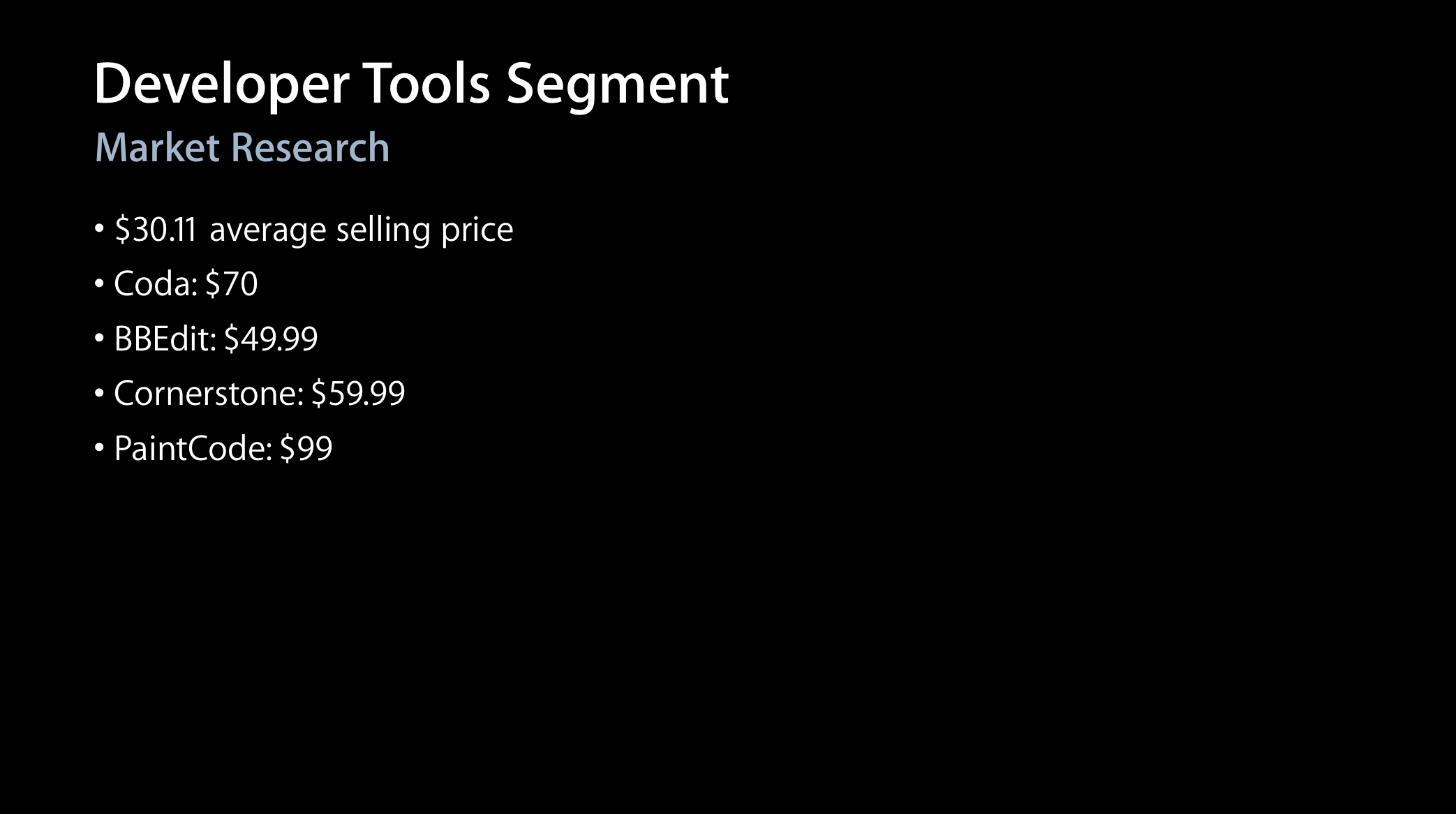 Leaders in the Developer Tools segment