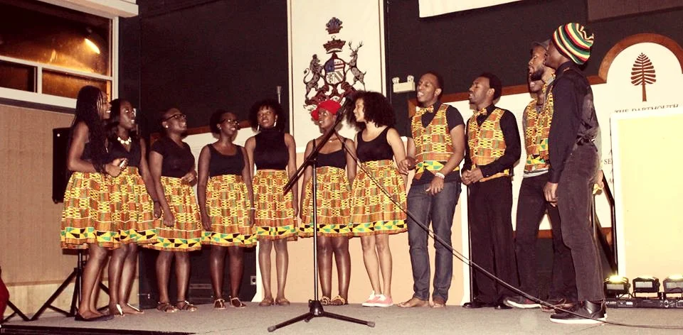 Tyné (far left) with the Jabulani African Chorus, which she directed at Dartmouth