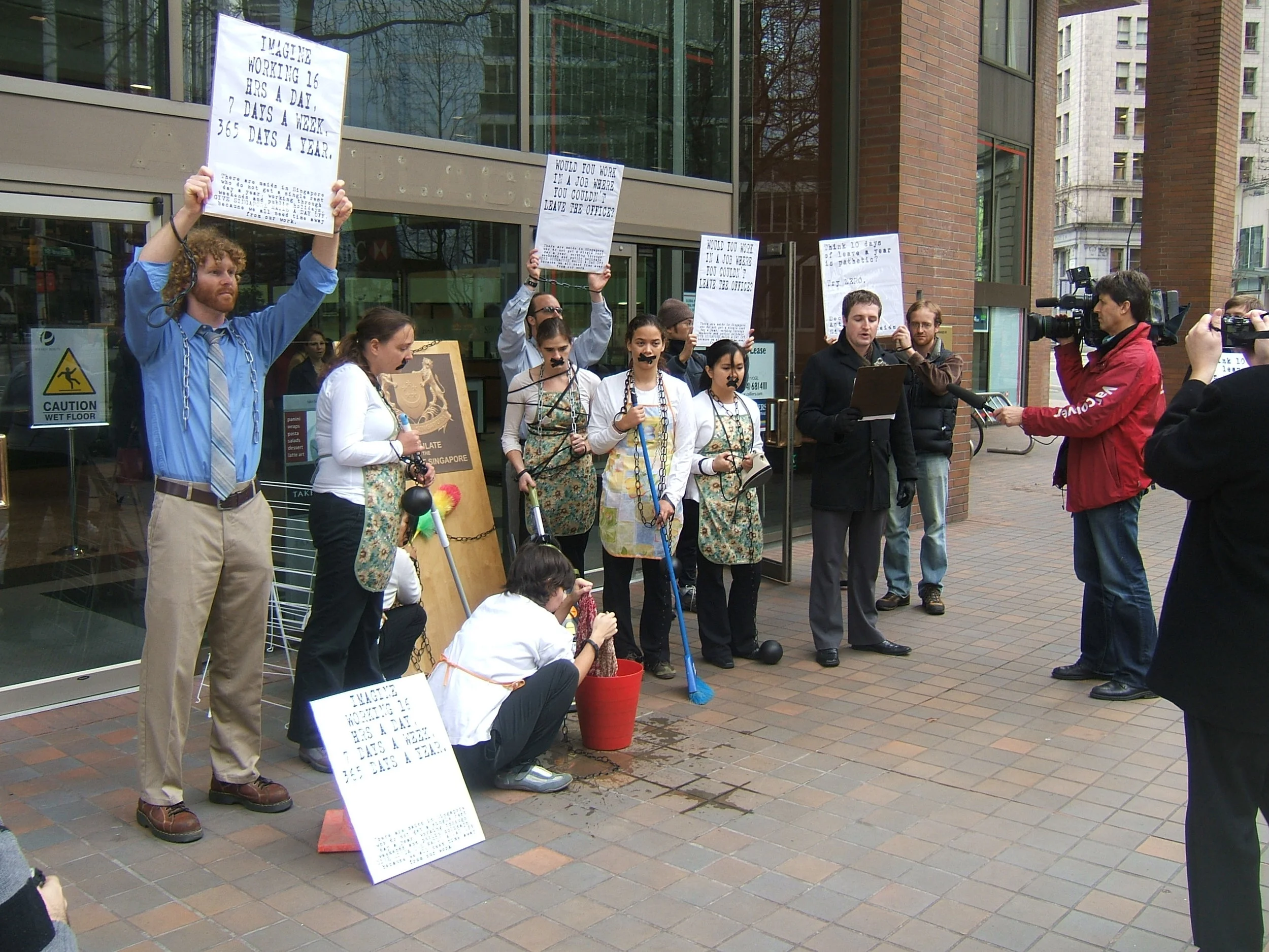 The intersection between faith and justice - leading young Christians in protesting against exploitation of domestic workers.