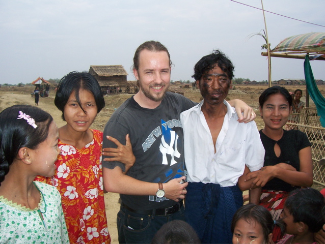 Getting to know people in a Burmese slum.