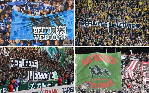 Refugees welcome. Also beer... and pretzels.