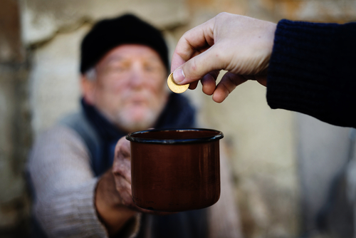 "Here's a chocolate coin for you good sir. Eat and be filled!"