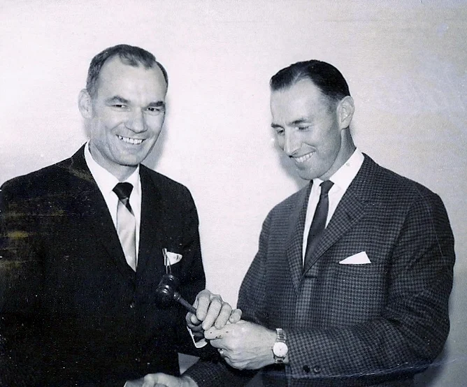 Walter Stollen on the left, President of the Kenilworth Manufacturers Association (1965 - 1966).