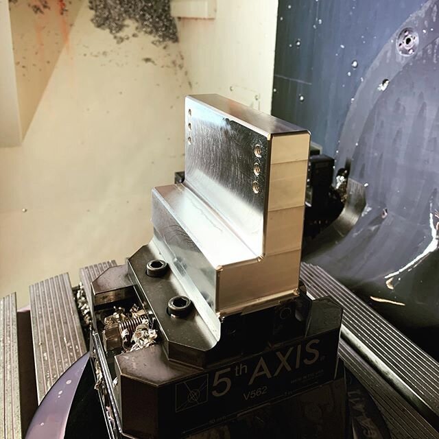 Our latest dovetail endeavor is going well... one operation and I can go set up the NLX while it runs.  Gotta love 5 axis machining!!! ❤️❤️❤️ #stollenmachine #instamachinist #cnc #engineering #manufacturing #machining #machinist #madeinusa #dmgmori #