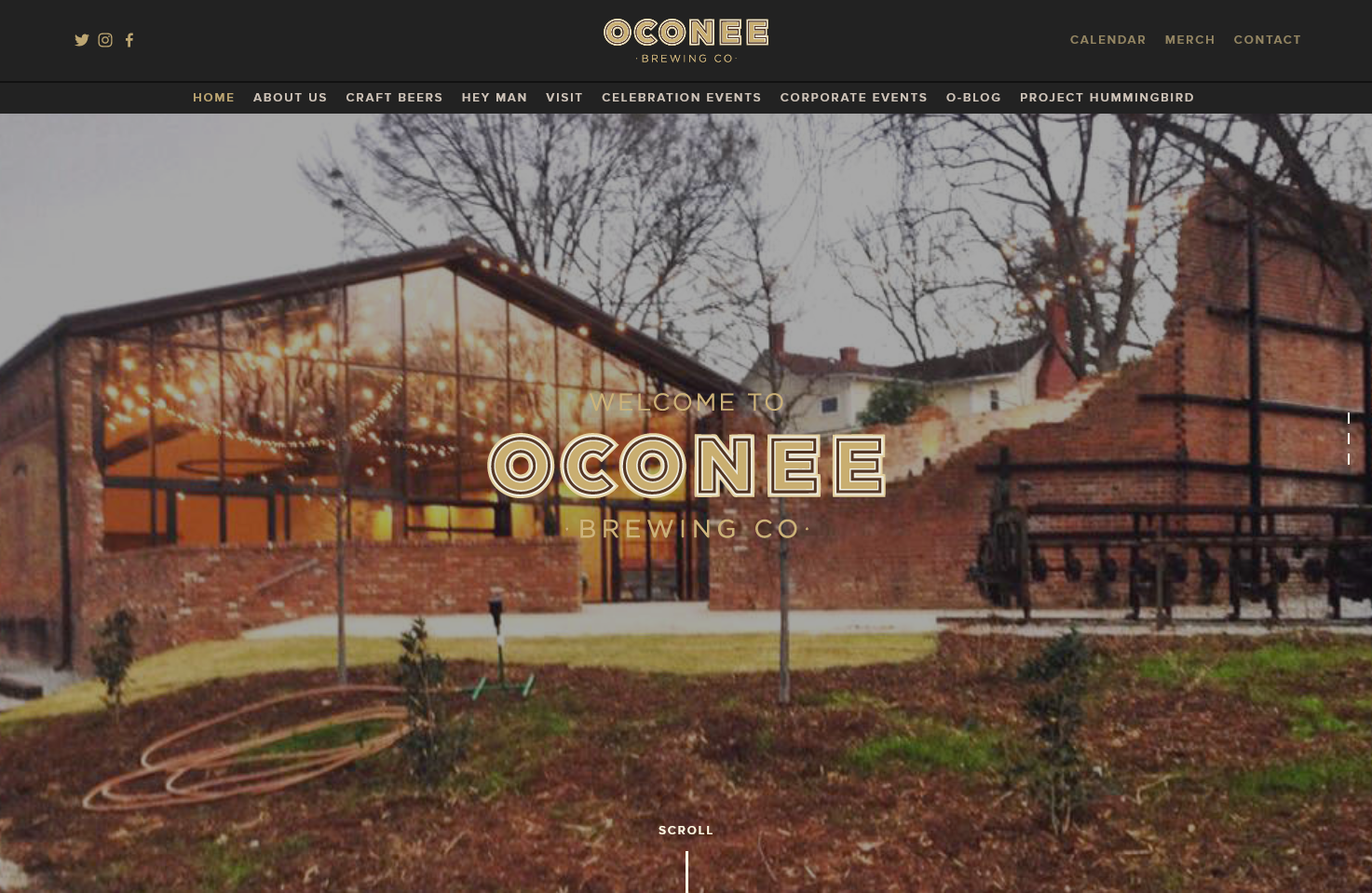 Oconee Brewing Co. homepage screenshot