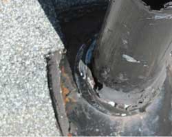Missing or Cracked Boot on Roof Penetration