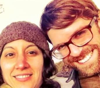 Jen and JayP taking a break from writing their book for a winter hike.