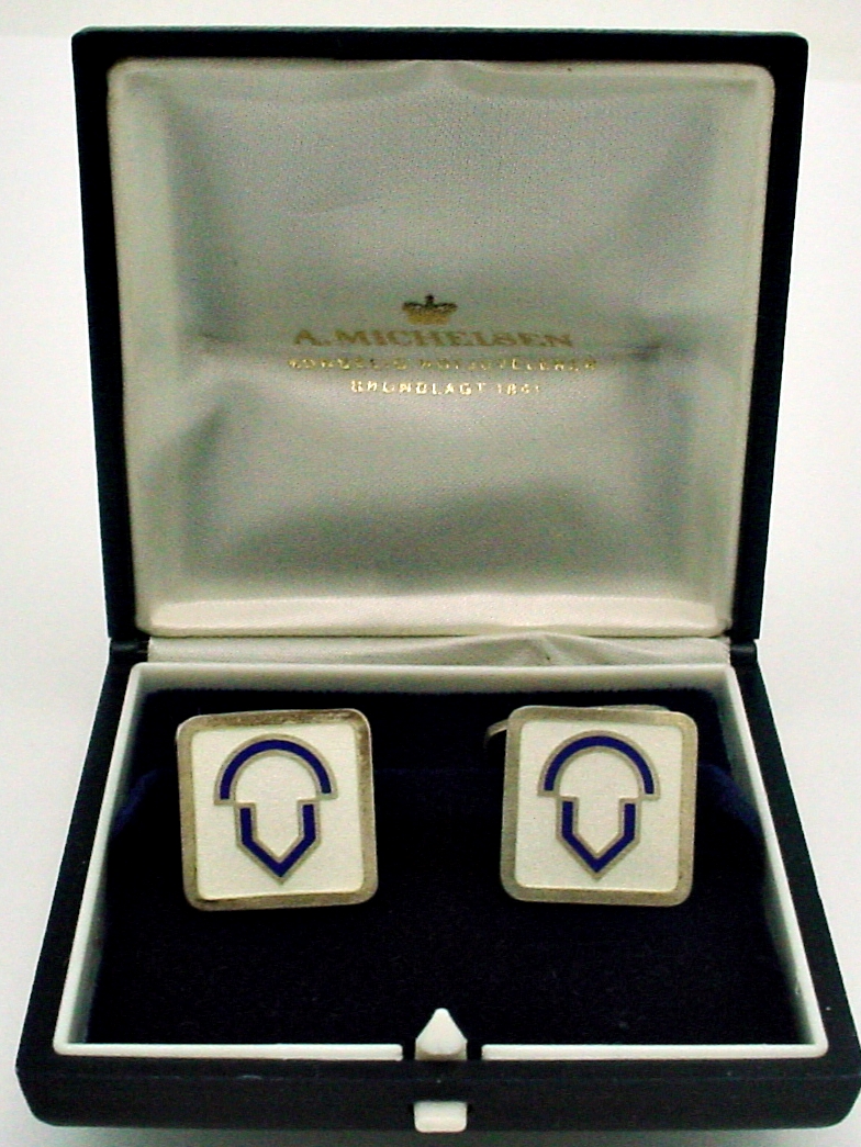 a.michelsen cuff links blue and white enamel  in box.JPG