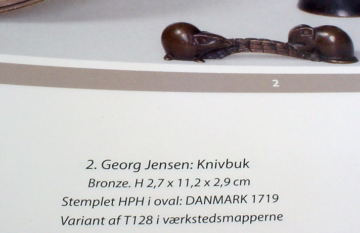  A kniferest designed by Georg Jensen in pewter for Mogens Ballin 