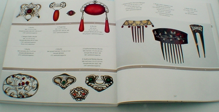  A fine selection of Mogens Ballin jewelry pieces presented in the book on Mogens Ballin released by the Vejen Art Museum 