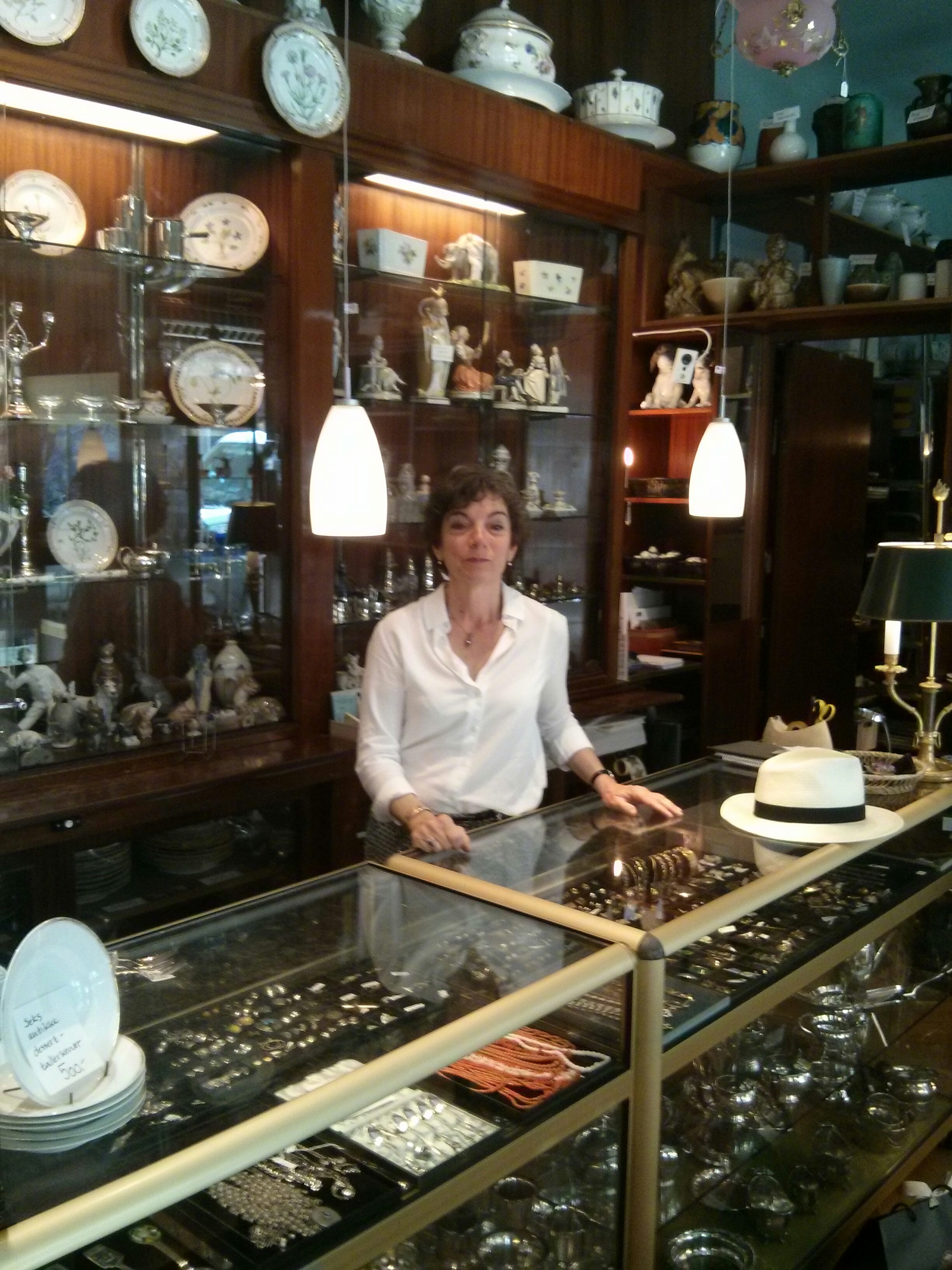 in her shop, ira harttogsohn, the owner and daughter of the founder ketti hartogsohn. i have visited the shop many times, always a good smell of the old days. good people to deal with.