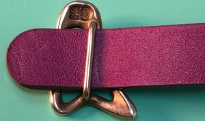 Vintage Georg Jensen Purple Leather Splash Bracelet #429a Sterling