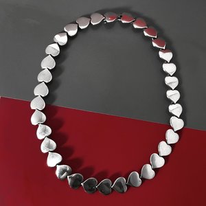 Vintage Hans Hansen Heart Necklace # 302, Sterling Silver