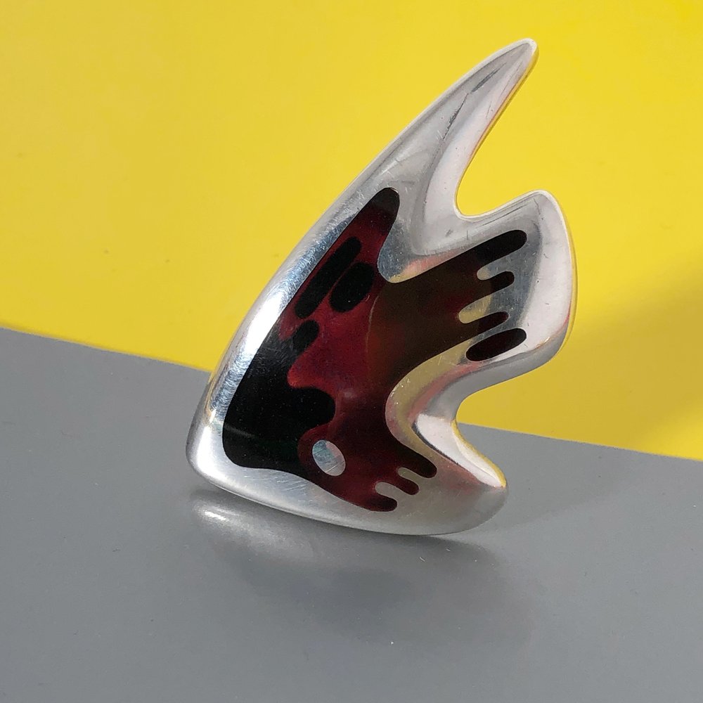 希少　美品ジョージジェンセン　ブローチ　ヘニングコッペル　343　魚　SV925 Henning Koppel/ GEORG JENSEN/ Brooch #343 - organ-online.com