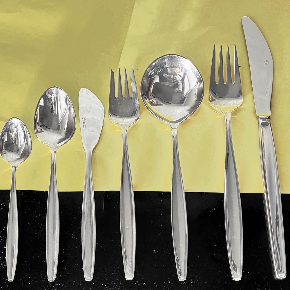 銀のデミタススプーン　ジョージ・ジェンセン　サイプレス Vintage Georg Jensen Cypress/Cypres Flatware Pattern