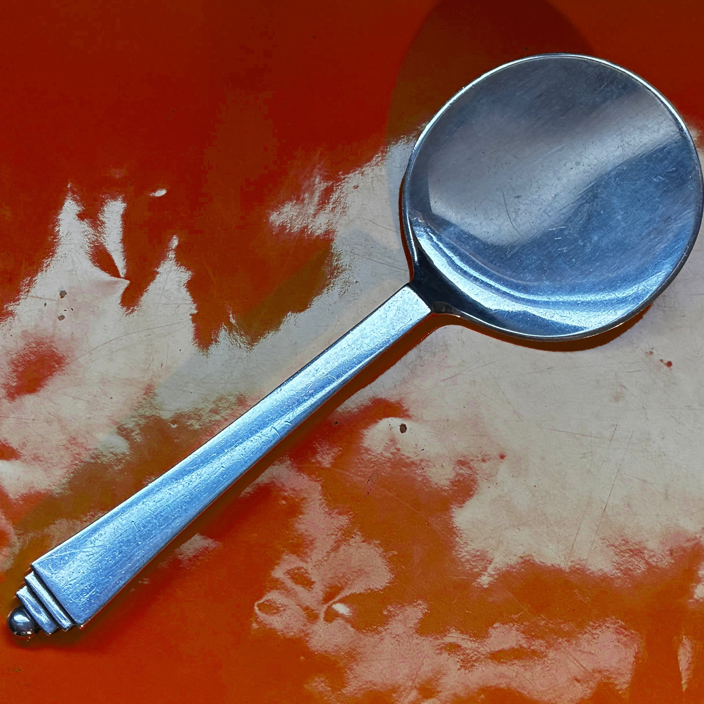 Vintage Early Georg Jensen Pyramid Pattern Pastry Server, Sterling Silver