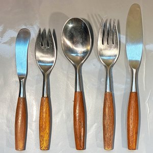 Vintage, Dansk Fjord Pattern, From Dansk, 6 Place Settings Teak
