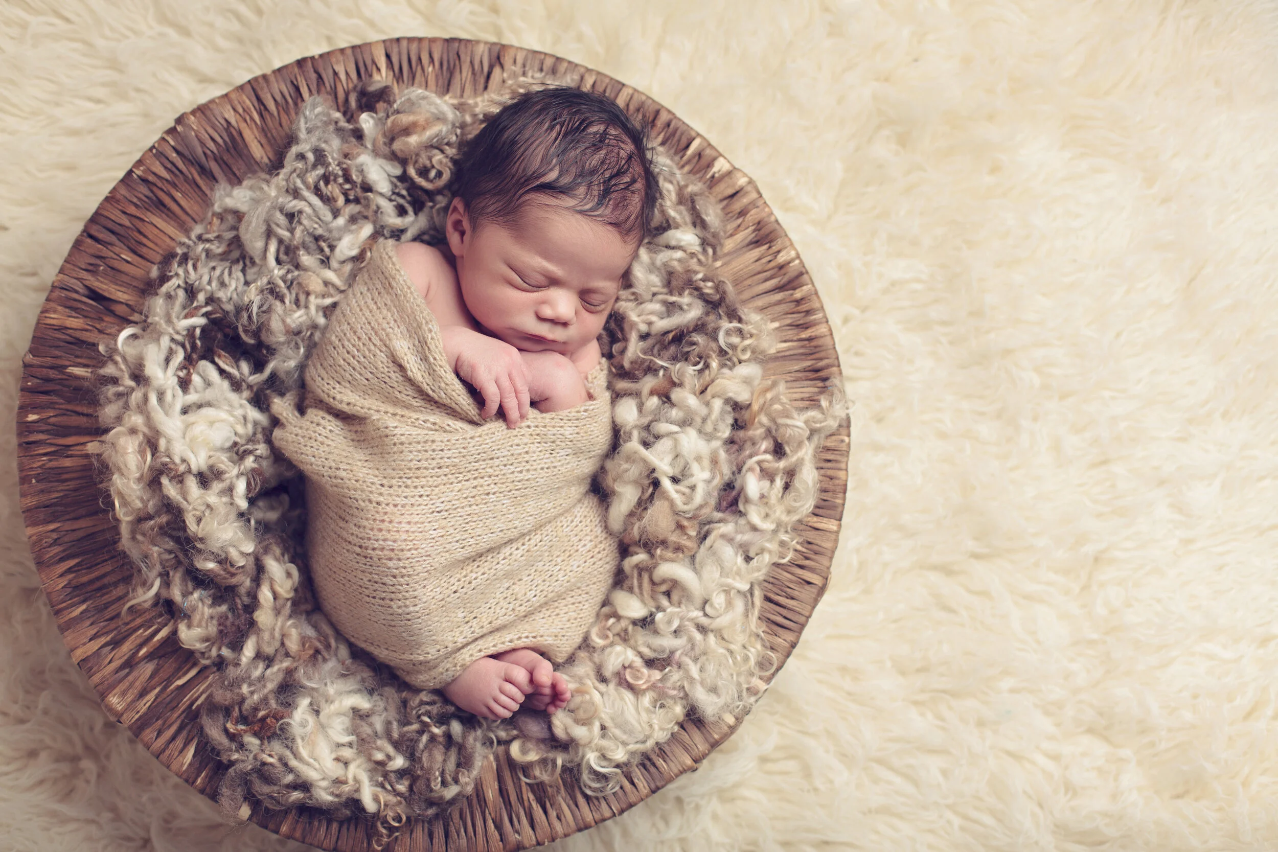 Baby wrapped in a blanket