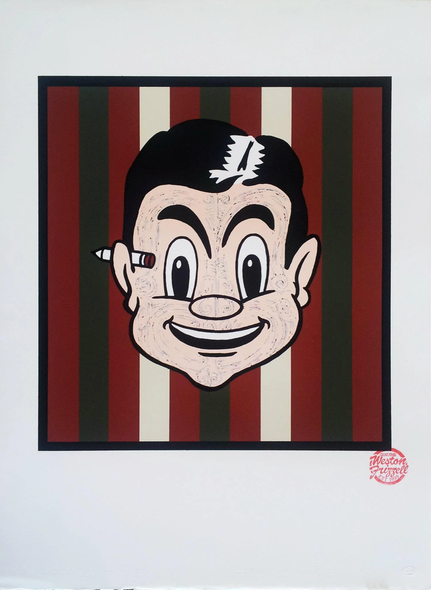 Grocer with Moko Erased - Weston Frizzell have released a limited number of this 6 colour screen print
Grocer with Moko Erased. 6 colour screenprint edition of 100. only $899.99
PURCHASE NOW
DrTuTu soon << exhibiti…