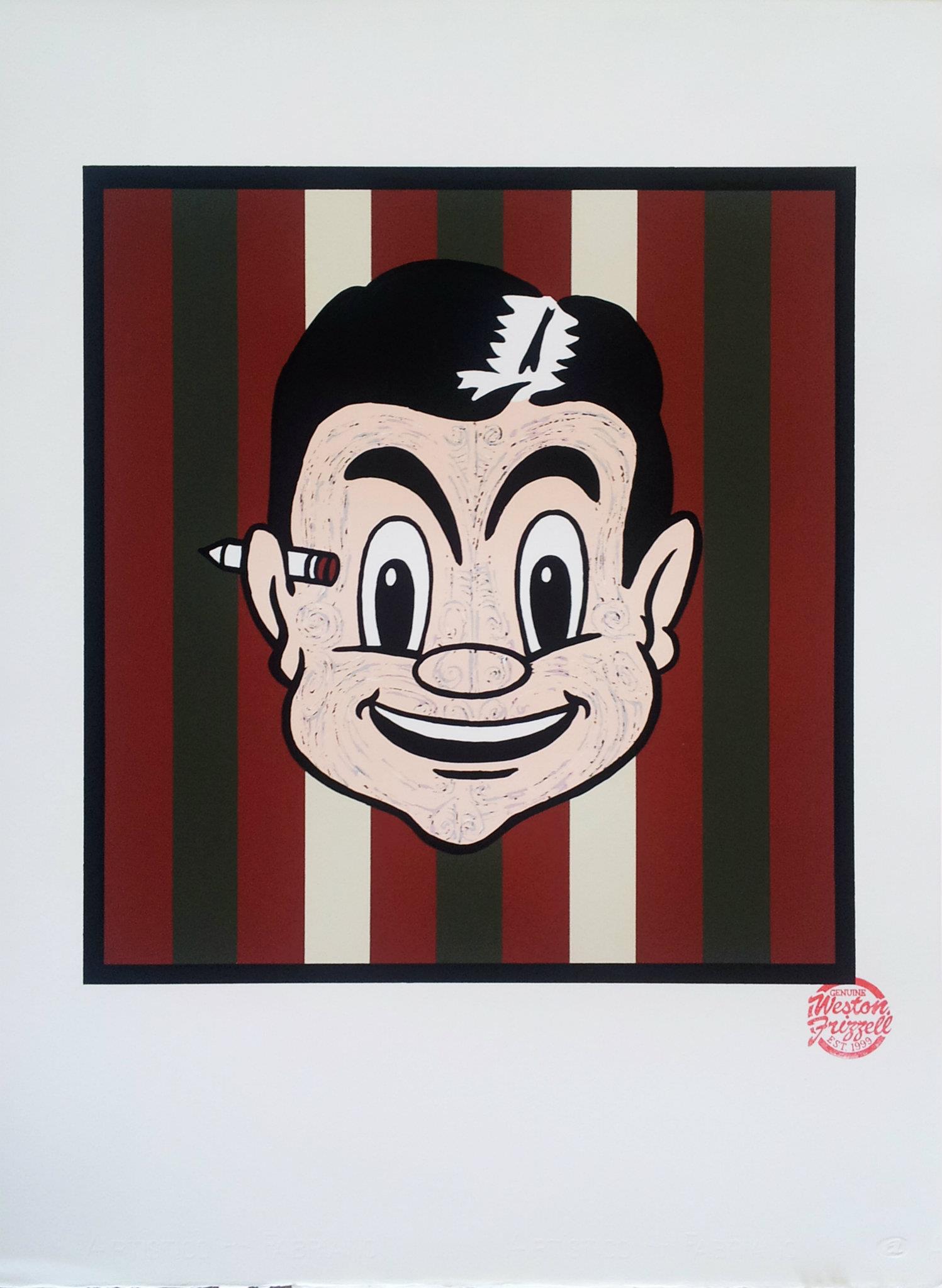 Grocer with Moko Erased - Weston Frizzell have released a limited number of this 6 colour screen print
Grocer with Moko Erased. 6 colour screenprint edition of 100. only $899.99
PURCHASE NOW
DrTuTu soon << exhibition/ instalation/ watch that space/ Guilty of ART!//
