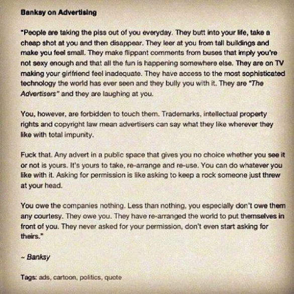 "People are taking the piss out of you everyday.  They butt into your life, take a cheap shot at you and then disappear.  They leer at you from tall buildings and make you feel small.  They make flippant comments from buses that imply…