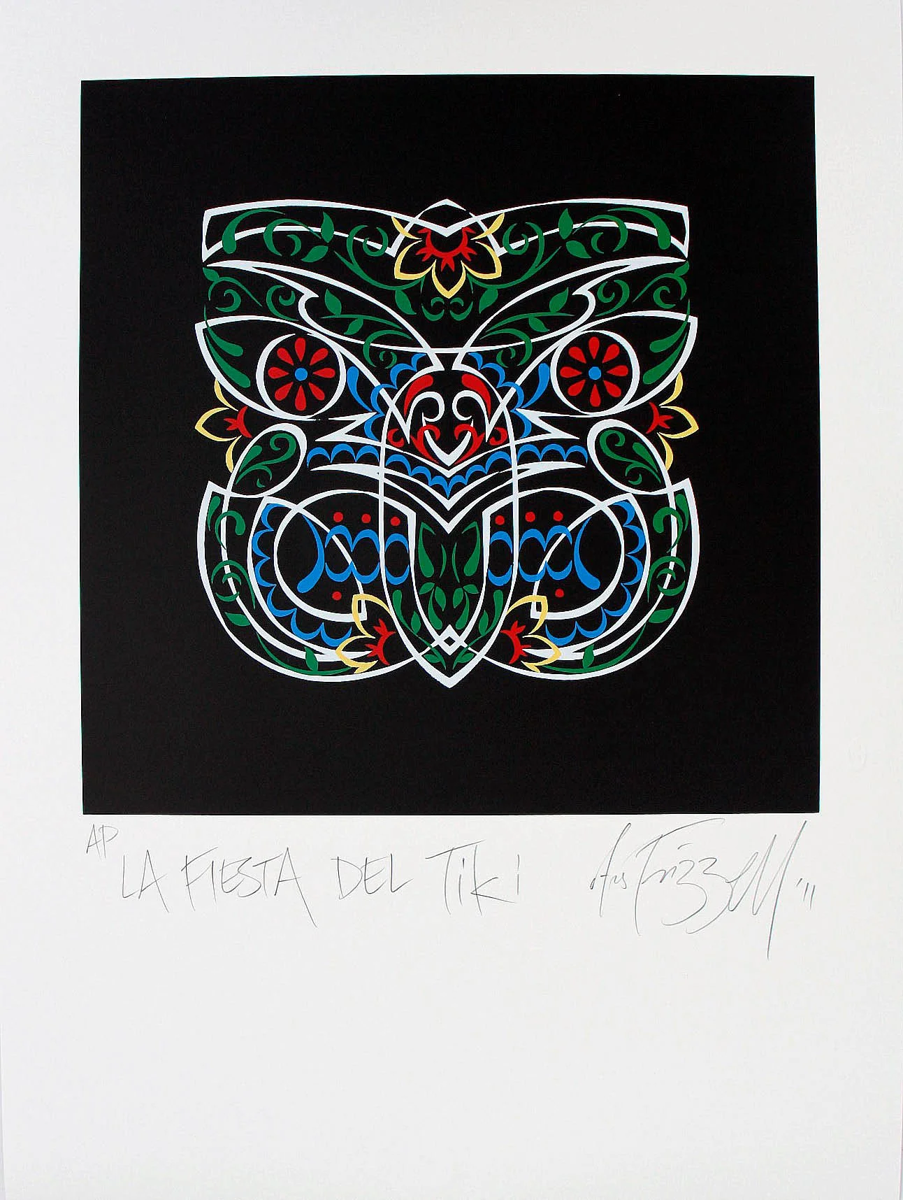 Otis Frizzell
- new screen print... 
'La Fiesta Del Tiki'
MexiHori Folk Art mash-up...The full fruit...
<<< 'AP' added to the ARTIVIST collection