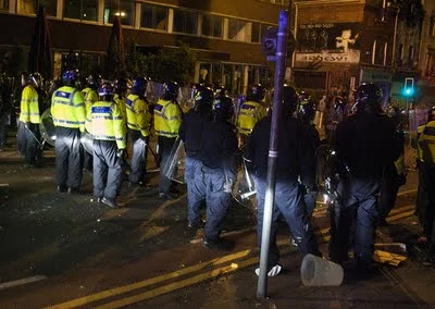 Life imitates Banksy's art in Stokes Croft Bristol