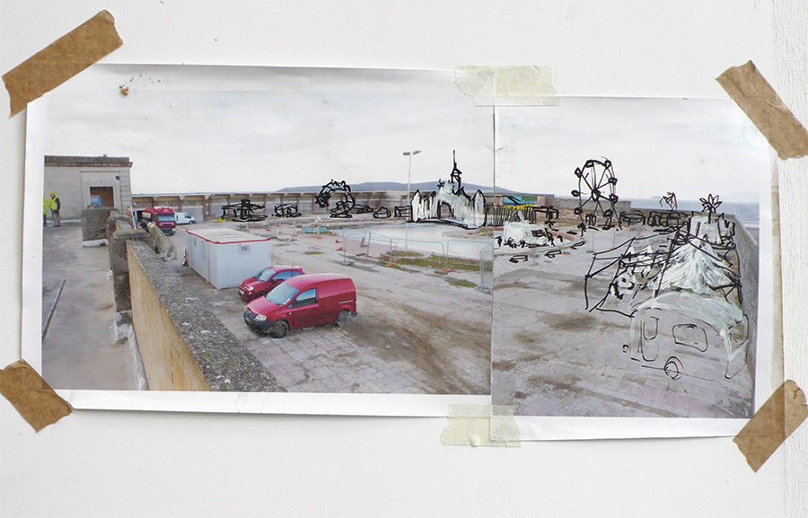 Dismaland is situated on the seafront in legendary Weston-super-Mare and is easily accessible by train, bus and road. Marine Parade BS23 1BE