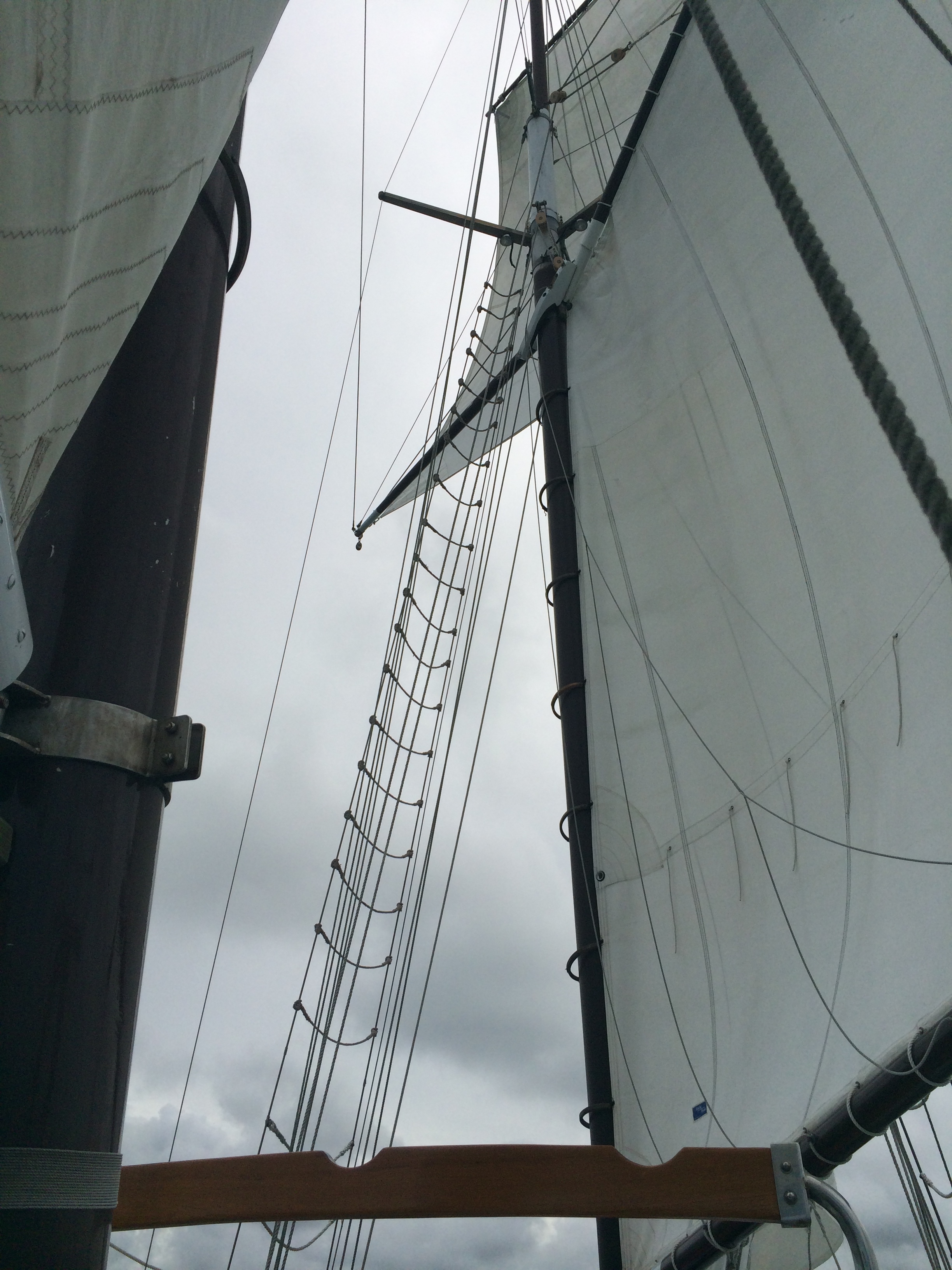 Topsail goes up on the Schooner Freedom