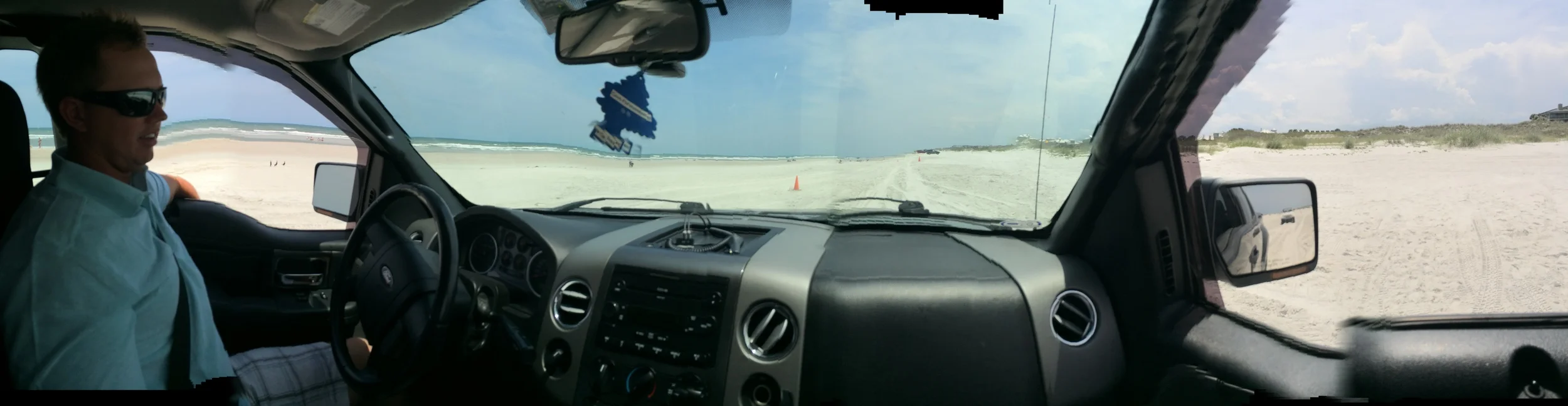 Driving on the beach! Feels like like driving on slushy snow!