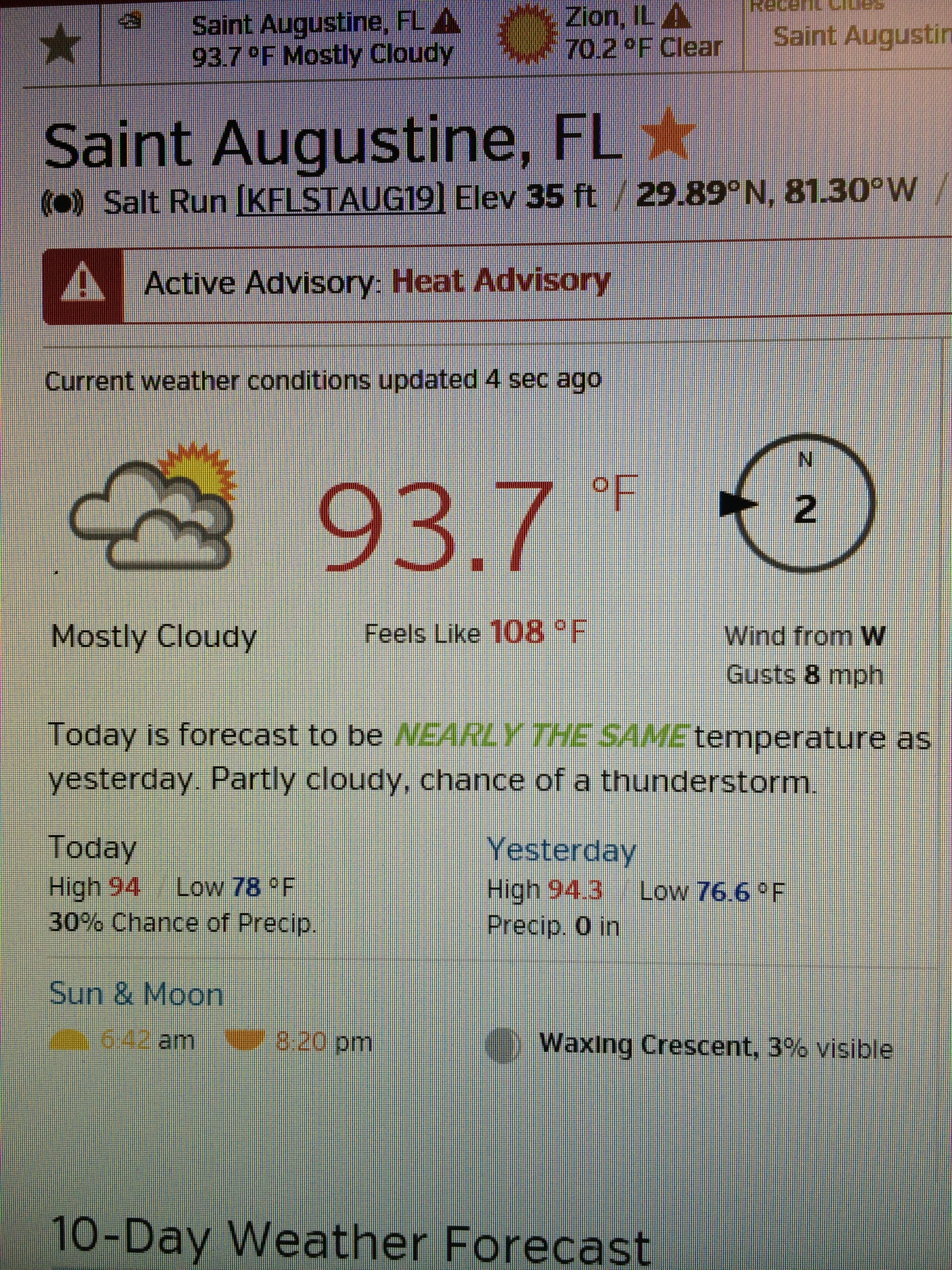 Yes, that says feels like 108. Pretty sure it felt like 120 though.
