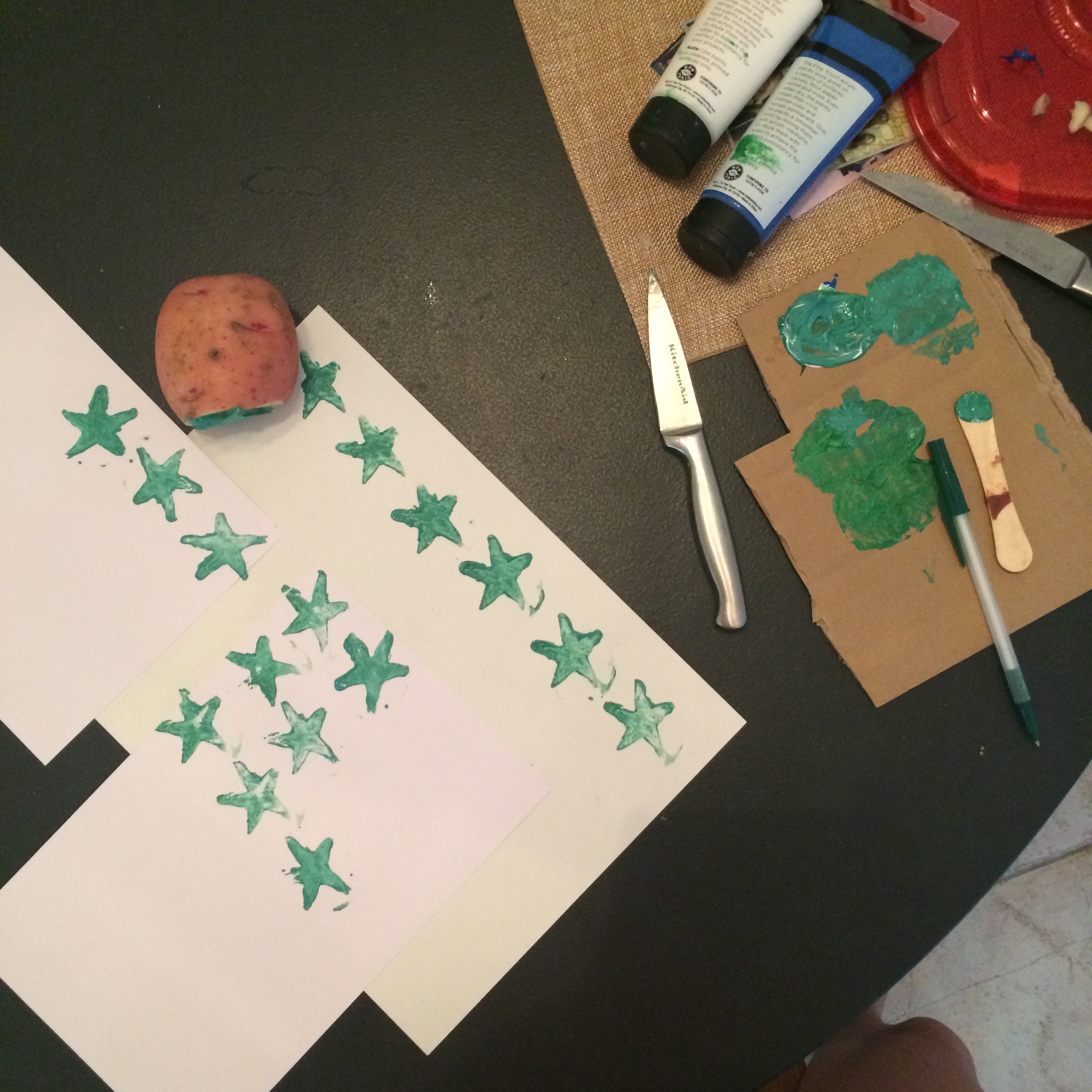 Potato stamped cards