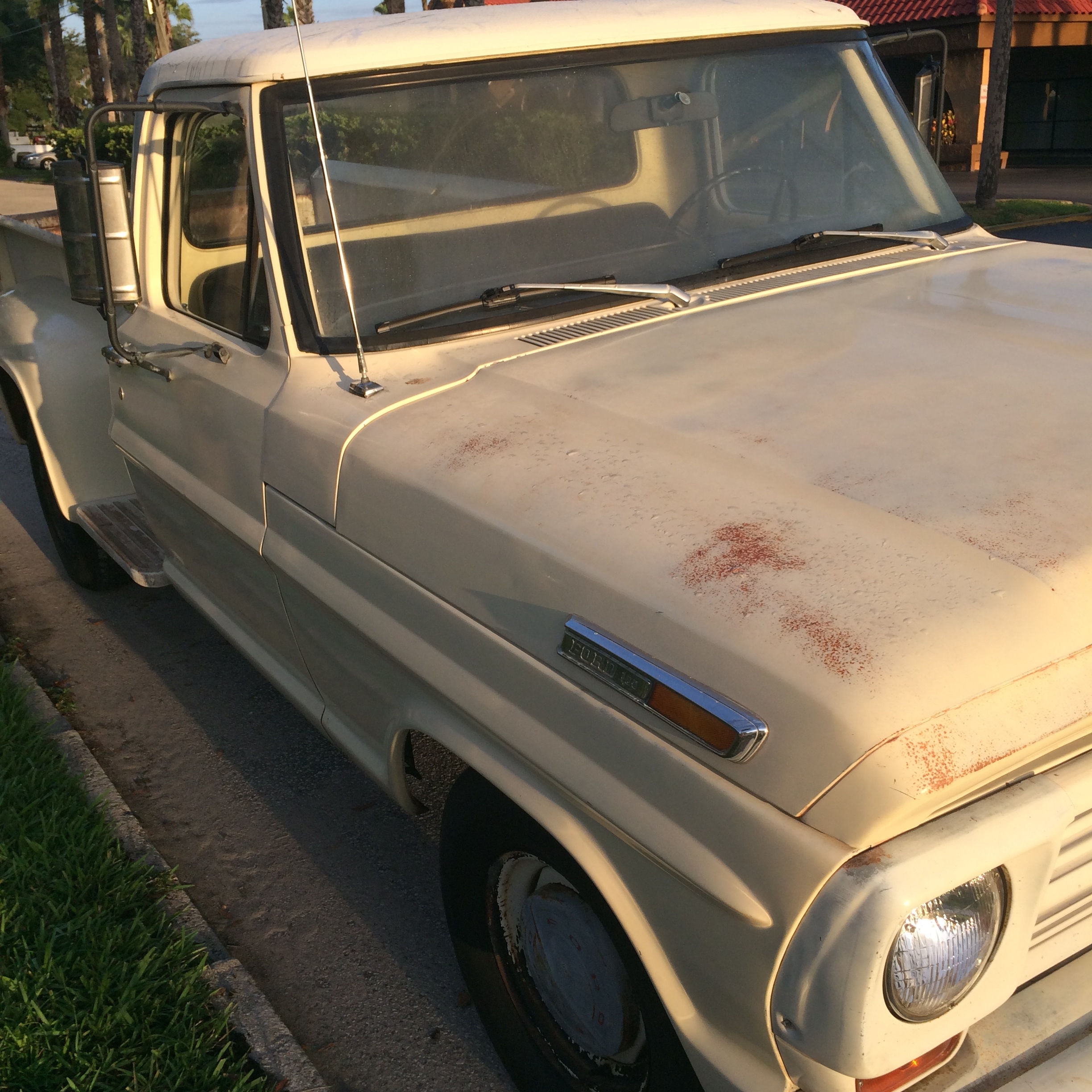 Truck at sunset