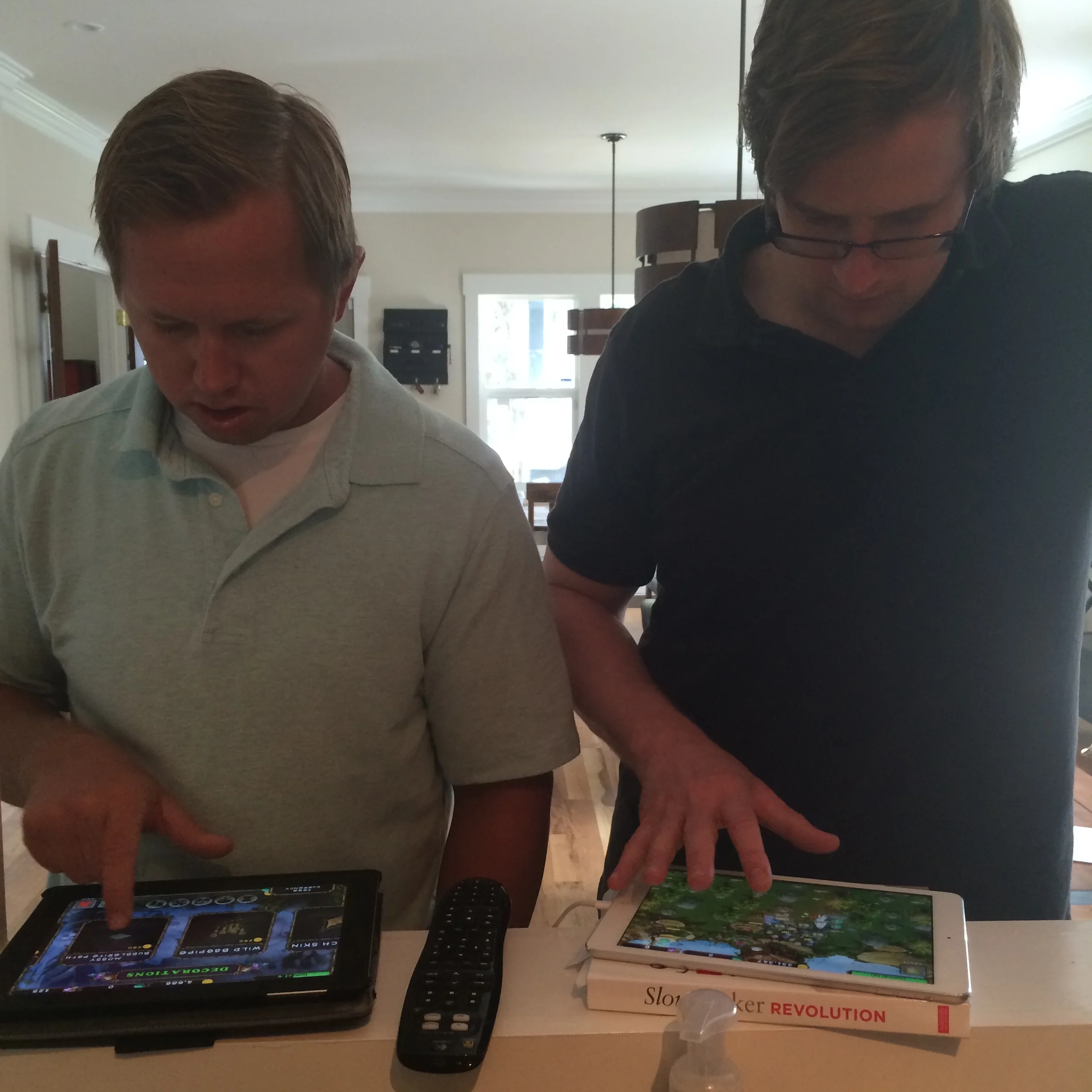 The boys playing My Singing Monsters...all weekend